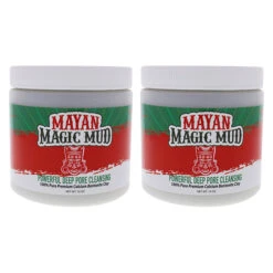 Powerful Deep Pore Cleansing Clay - Pack Of 2 By Mayan Magic Mud For Unisex - 16 Oz Cleanser